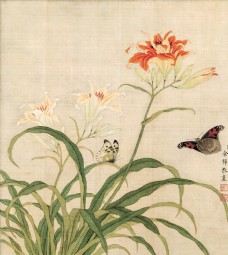 工笔花鸟国画清代余稚