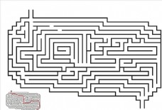 黑色线条迷宫图案和线路图