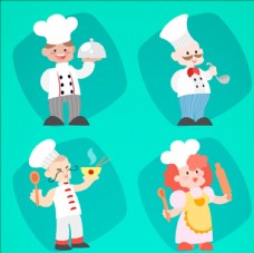 卡通厨师的角色集合