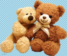 爱上两只可爱熊玩具图片免抠png透明图层素材