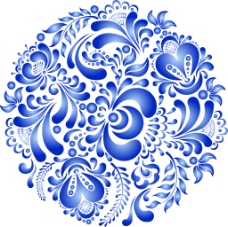 青色蓝色的青花瓷装饰图案
