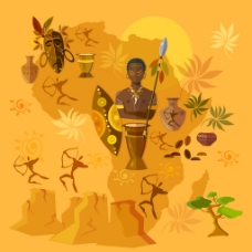非洲旅行特色插画