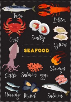 食材海鲜海鲜食品背景素材