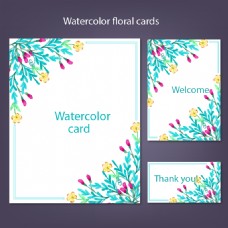 水彩花卉卡片素材