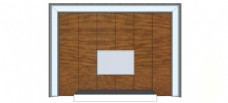SKP木纹古典电视背景墙skp模型