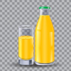 瓶装果汁包装设计矢量素材