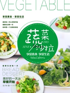 绿色蔬菜绿色天然健康素食蔬菜沙拉海报