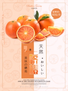 天然美味赣南脐橙水果促销海报