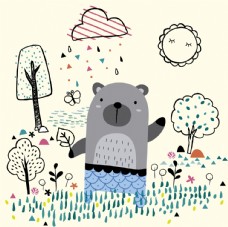 熊在花园插图