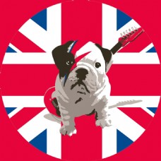 可爱英国国旗狗狗
