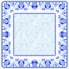 青色方形蓝色花纹青花纹餐具餐盘