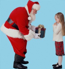 圣诞女孩圣诞老人小女孩免抠png透明图层素材