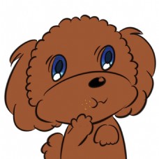 可爱狗狗卡通原创手绘插画可爱宠物狗偷吃零食的泰迪
