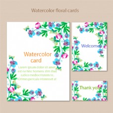 水彩花卉卡片素材