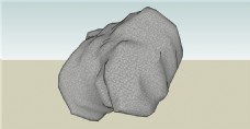 草图大师模型灰色单个景观石头岩石skp模型