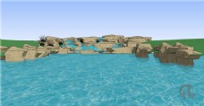 SKP园林海边石头skp模型