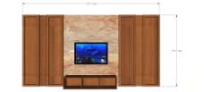 SKP木质简朴电视背景墙skp模型