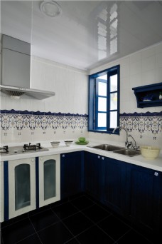 地中海风格餐厅厨房装修效果图