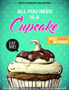 蛋糕美食甜品海报矢量素材