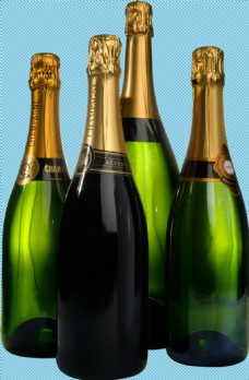 四瓶香槟酒免抠png透明图层素材