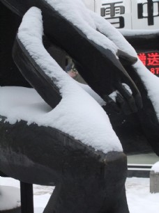 雪天 雕塑 雪花