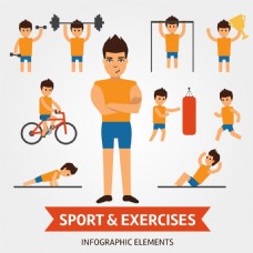 体育锻炼举重体育运动锻炼健身矢量设计素材