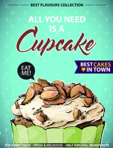 杯子蛋糕美食甜品海报矢量素材