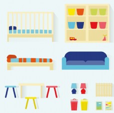 家具广告多彩的儿童卧室