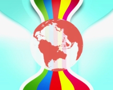 地球彩虹线条视频