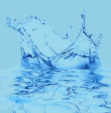 水珠素材蓝色水花免抠png透明图层素材