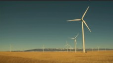 自然丽景美丽草地风车旋转风力发电机唯美休闲景色自然风光高清视频实拍