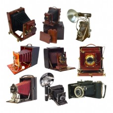 复古相机缝纫机元素