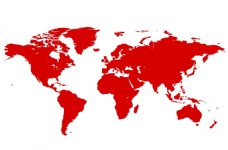 红色地球平面图png元素