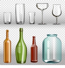 玻璃瓶精致的玻璃花瓶插画