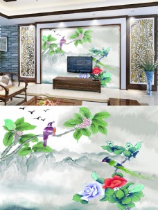 淡雅中国风背景墙