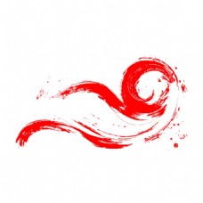 手绘红色龙卷风效果png元素