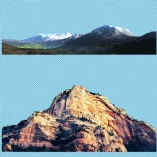 雪山巍峨的山脉免抠png透明图层素材