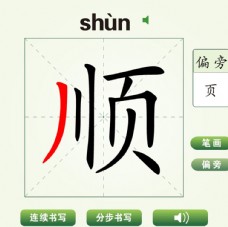 中国汉字顺字笔画教学动画视频