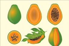 卡通菠萝木瓜