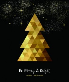 多边形圣诞节海报金色设计矢量