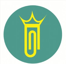 女王皇冠回形针logo设计