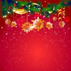过年红色背景梦幻主题圣诞海报矢量设计素