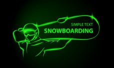 绿色线条滑板选手矢量背景素材