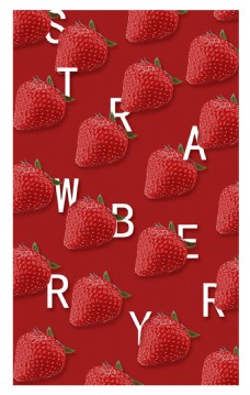 草莓水果背景海报