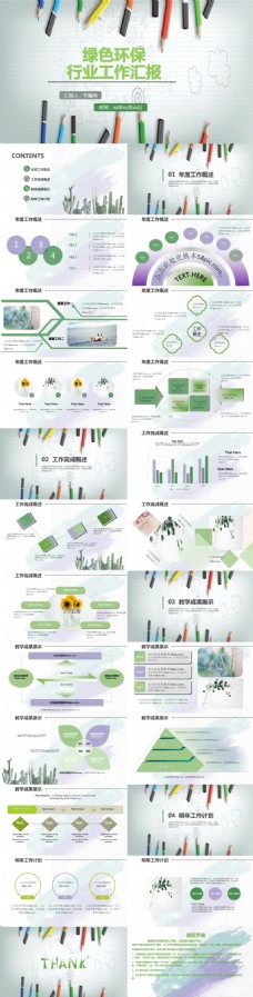 工业环保绿色环保行业工作汇报PPT模板