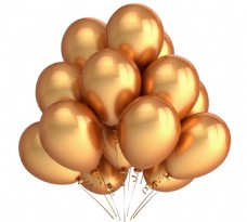 天空手绘金色气球元素