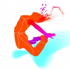 红云舞蹈跳起的人抽象彩色体育与舞蹈矢量素材