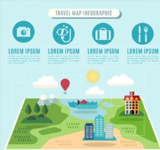 创意图形创意旅行地形图信息图矢量素材