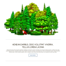 清凉翠绿的树林插画