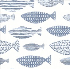 潮流服装印花卡通手绘鱼类四方连续底纹